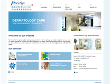 Tablet Screenshot of prestigeskincentre.com